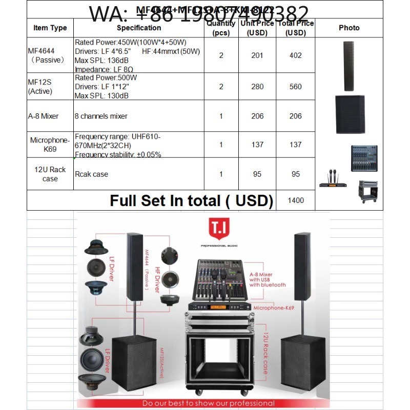 Full Range Speaker - Dualer 15-Zoll Zwei-Wege Tragbarer Säulenlautsprecher, Passives