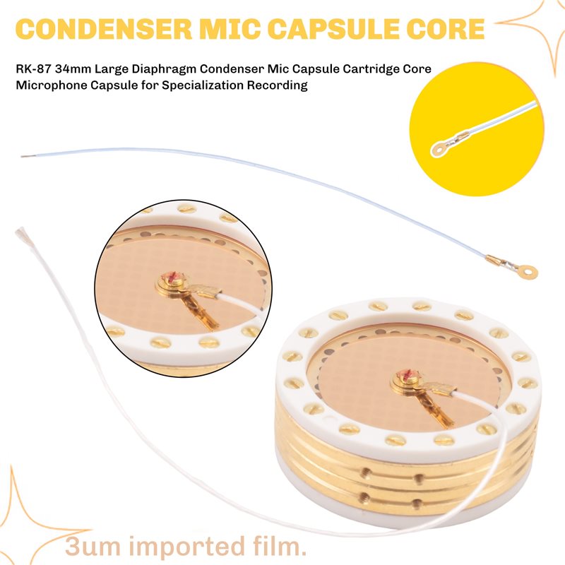 Microphone Capsule - RK-87 34mm Großmembran-Kondensatormikrofonkapsel für Spezialaufnahmen –