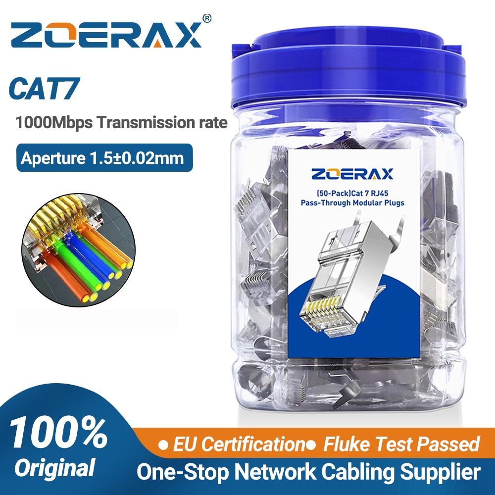 Rj45 Jack - ZoeRax 50er-Pack geschirmte RJ45 Cat7 Cat6A