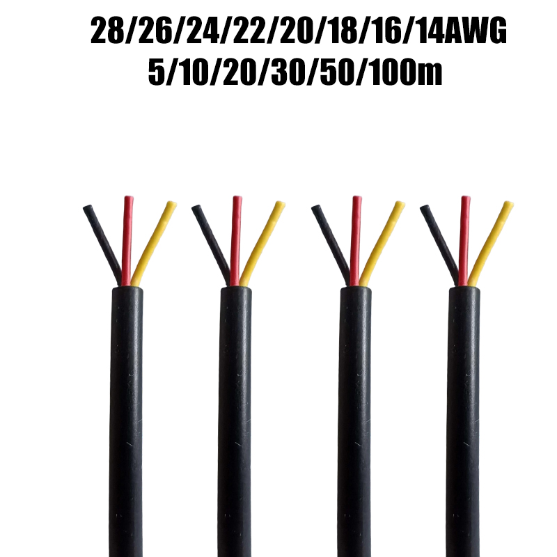 Audio Jumper Wire - 3-adriges ummanteltes Kabel, elektrisches Kabel, 26