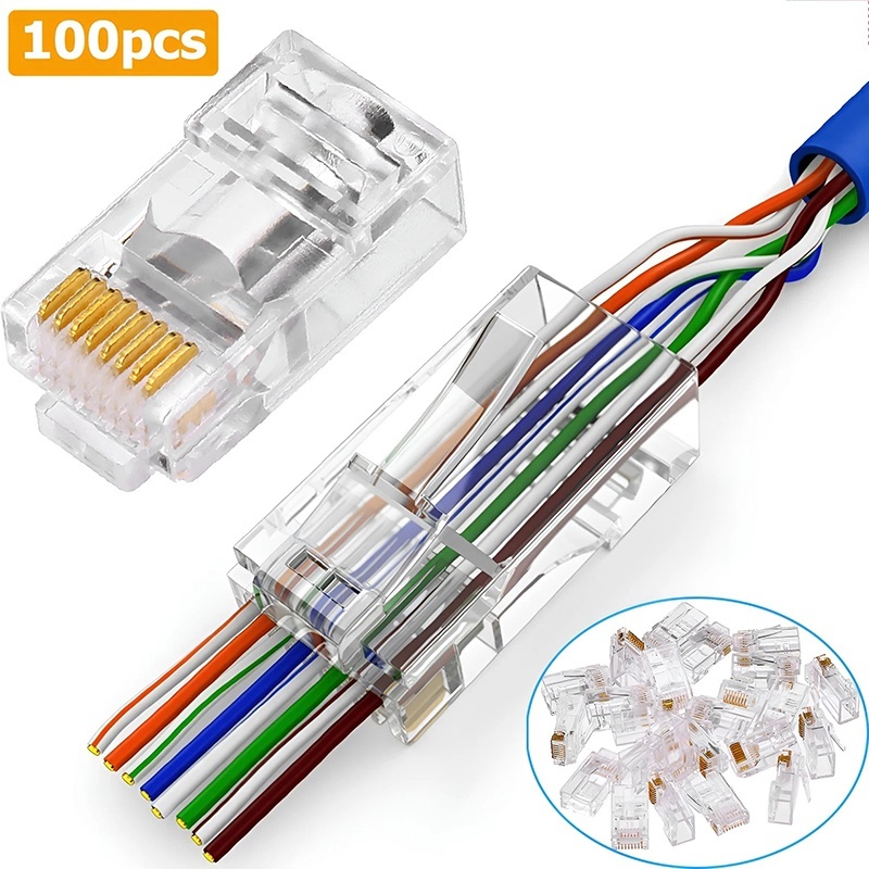 100 Stück Cat6 Cat6e CAT5e RJ4 – Rj45 Jack Bewertung und Preis